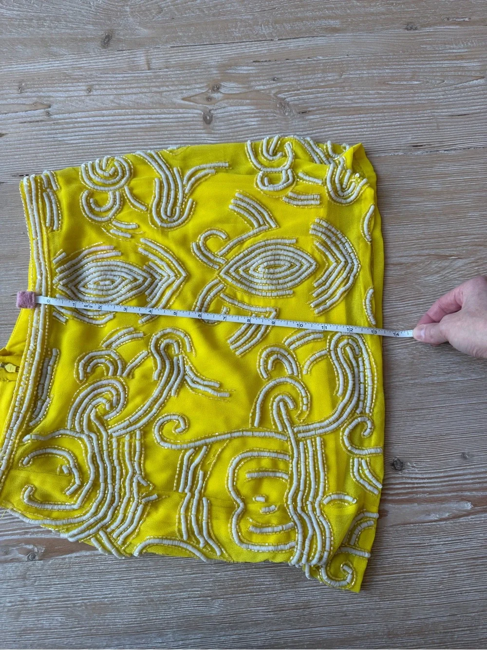 Yumi Kim Yellow Beaded Mini Skirt